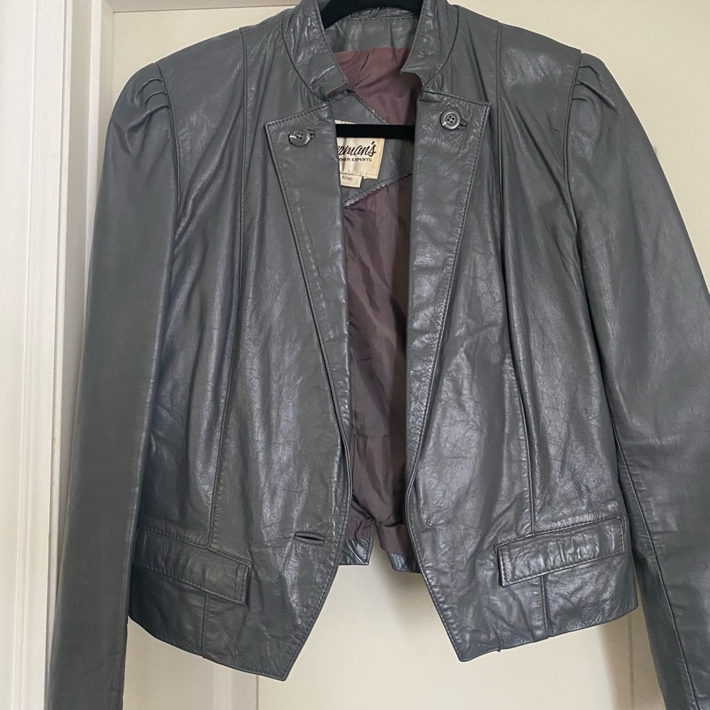 Vintage Herman’s Gray Leather Jacket